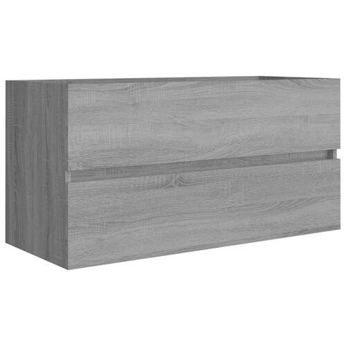 Badeværelsesskab 90x38,5x45 cm konstrueret træ grå sonoma-eg