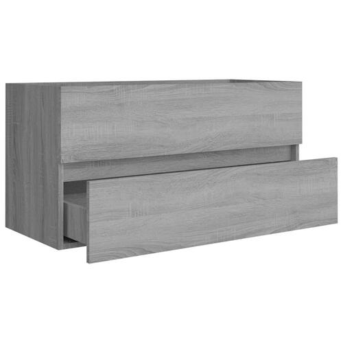 Badeværelsesskab 90x38,5x45 cm konstrueret træ grå sonoma-eg