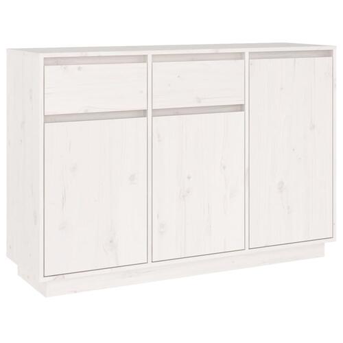 Skænk 110x34x75 cm massivt fyrretræ hvid