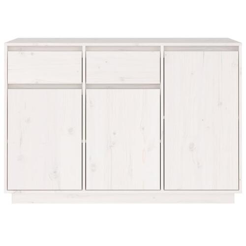Skænk 110x34x75 cm massivt fyrretræ hvid