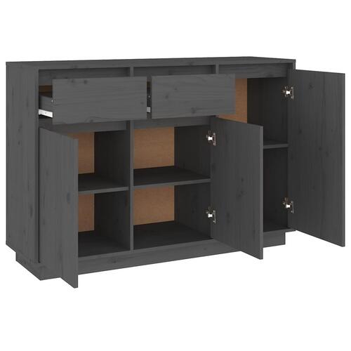 Skænk 110x34x75 cm massivt fyrretræ grå