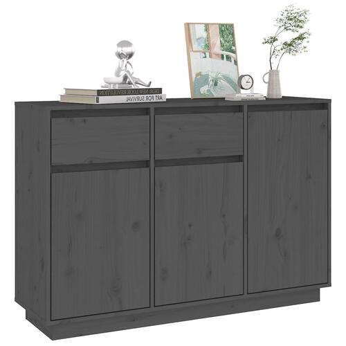 Skænk 110x34x75 cm massivt fyrretræ grå