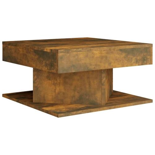 Sofabord 57x57x30 cm konstrueret træ røget egetræsfarve