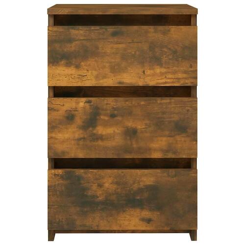 Sengeborde 2 stk. 40x35x62,5 cm konstrueret træ røget egetræ