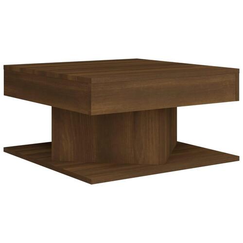 Sofabord 57x57x30 cm konstrueret træ brun egetræsfarve