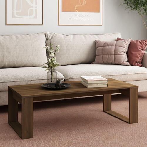 Sofabord 110x50x35 cm konstrueret træ brun egetræsfarve