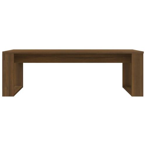 Sofabord 110x50x35 cm konstrueret træ brun egetræsfarve