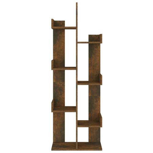 Bogreol 48x25,5x140 cm konstrueret træ røget egetræsfarve
