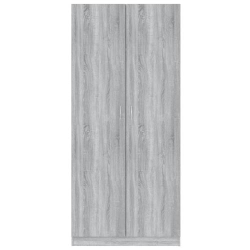 Garderobeskab 90x52x200 cm konstrueret træ grå sonoma-eg
