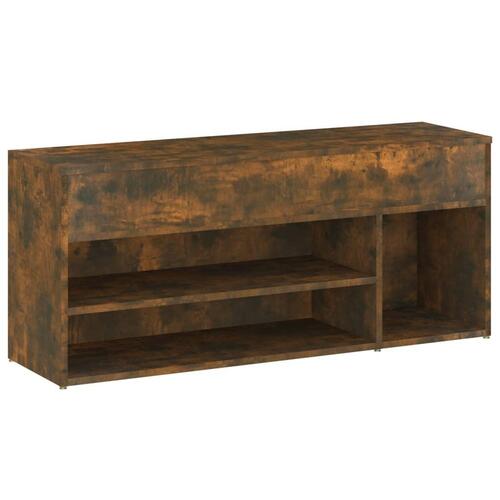Skobænk 105x30x45 cm konstrueret træ røget egetræsfarve