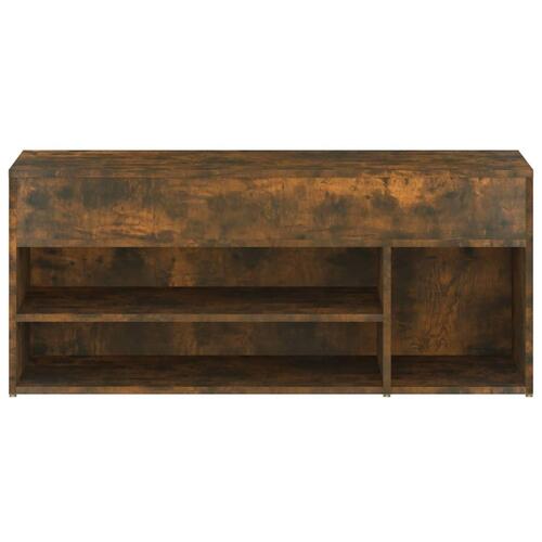 Skobænk 105x30x45 cm konstrueret træ røget egetræsfarve