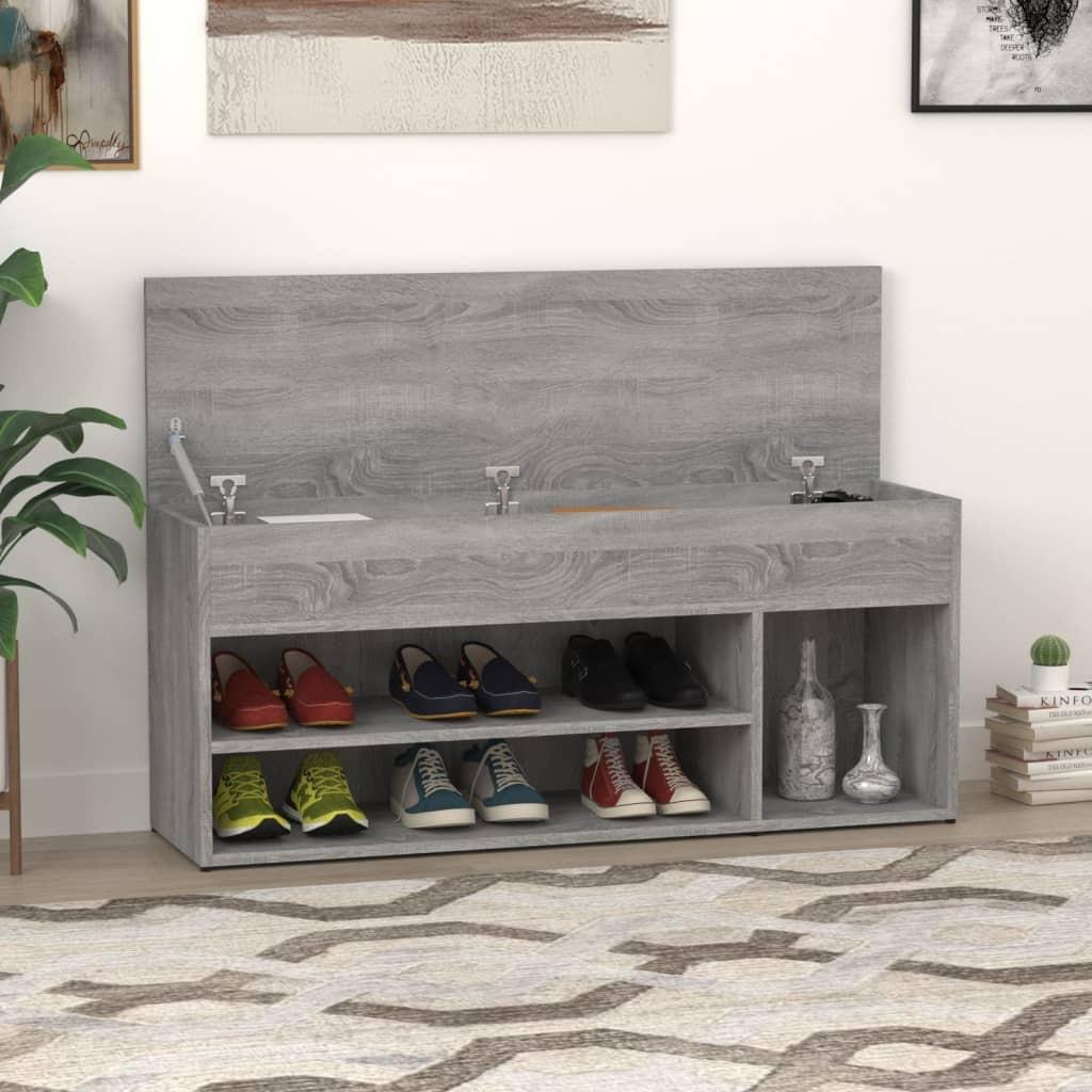 Skoreol 105x30x45 cm konstrueret træ grå sonoma-eg