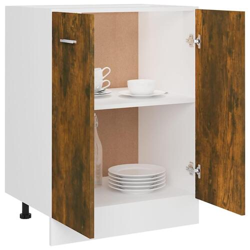 Skab 60x46x81,5 cm konstrueret træ røget egetræ
