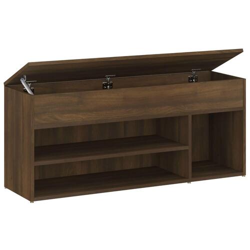 Skobænk 105x30x45 cm konstrueret træ brun egetræ
