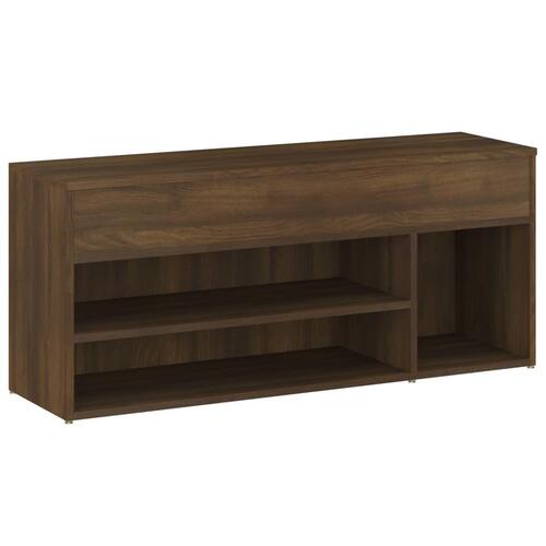 Skobænk 105x30x45 cm konstrueret træ brun egetræ