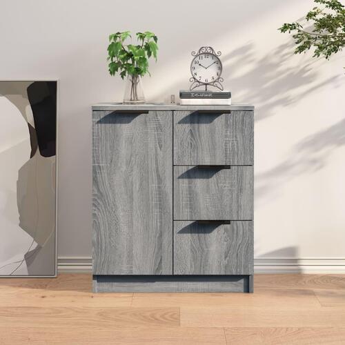 Skænk 60x30x70 cm konstrueret træ grå sonoma-eg