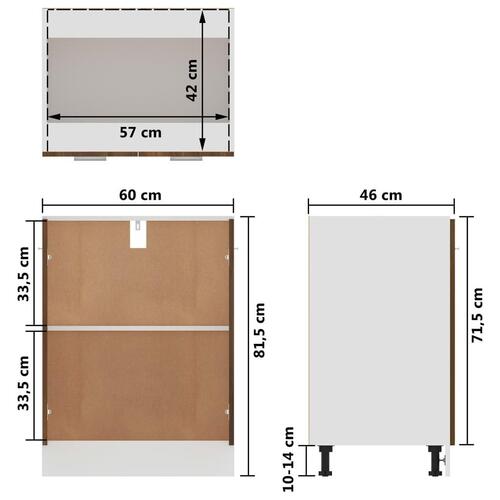 Skab 60x46x81,5 cm konstrueret træ brun egetræsfarve