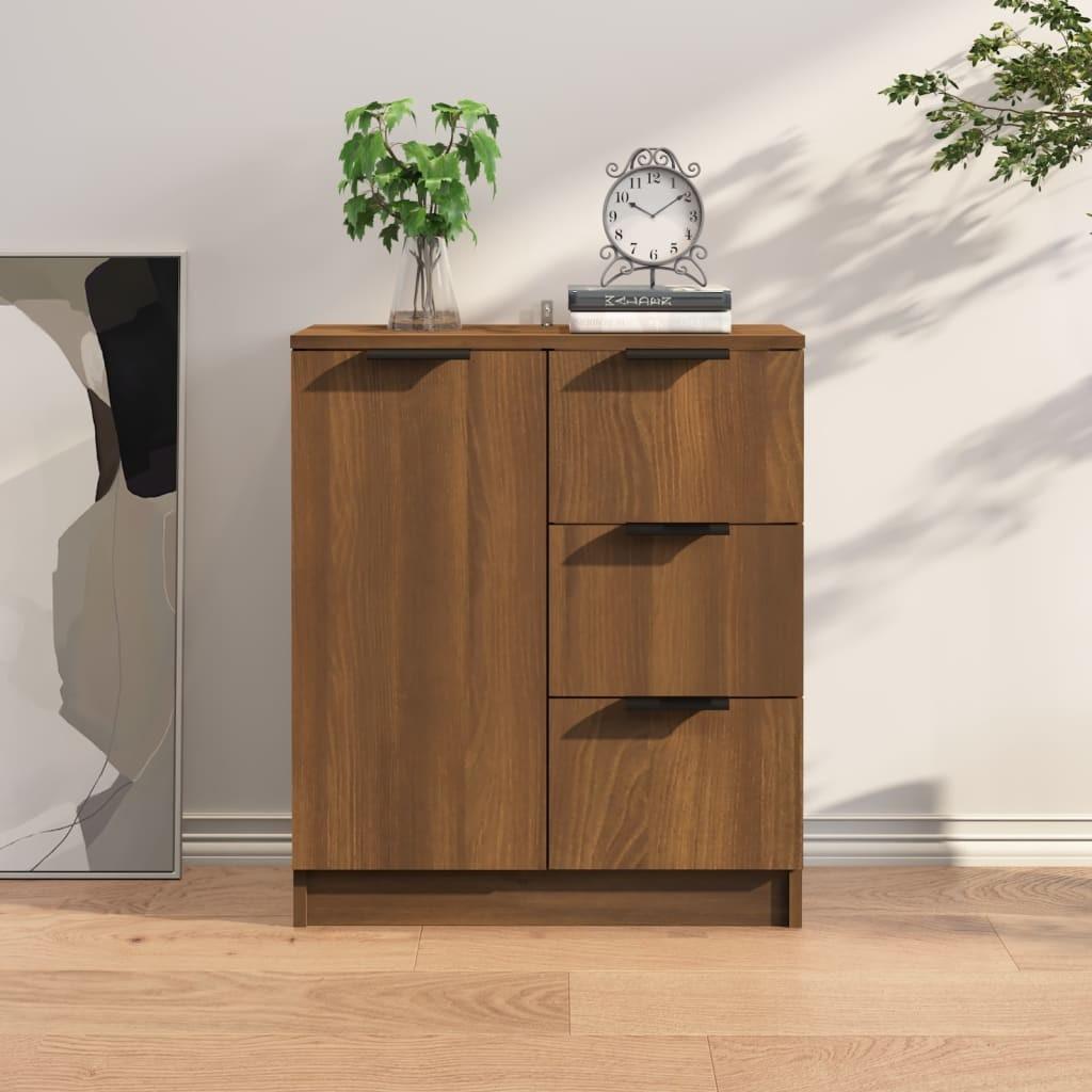 Skænk 60x30x70 cm konstrueret træ brun egetræsfarve