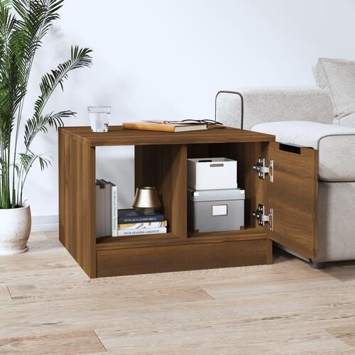 Sofabord 50x50x36 cm konstrueret træ brun egetræ