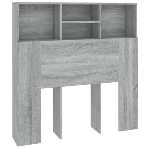 Sengegavl med opbevaring 100x19x103,5 cm grå sonoma-eg