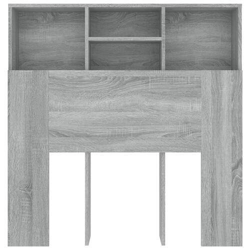 Sengegavl med opbevaring 100x19x103,5 cm grå sonoma-eg