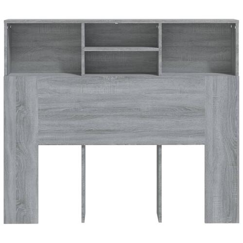 Sengegavl med opbevaring 120x19x103,5 cm grå sonoma-eg
