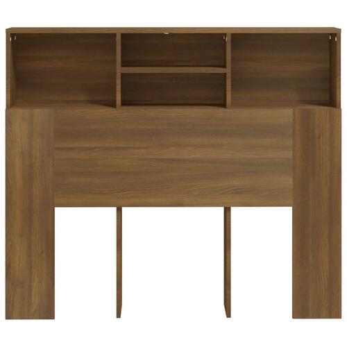 Sengegavl med opbevaring 120x19x103,5 cm brun egetræsfarve