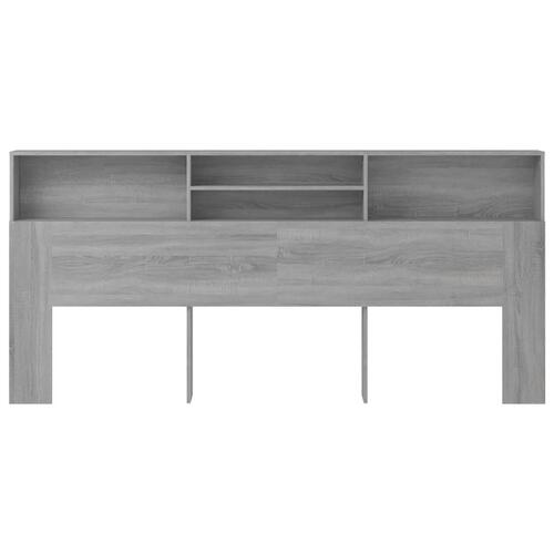 Sengegavl med opbevaring 220x19x103,5 cm grå sonoma-eg