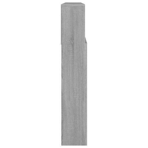 Sengegavl med opbevaring 220x19x103,5 cm grå sonoma-eg