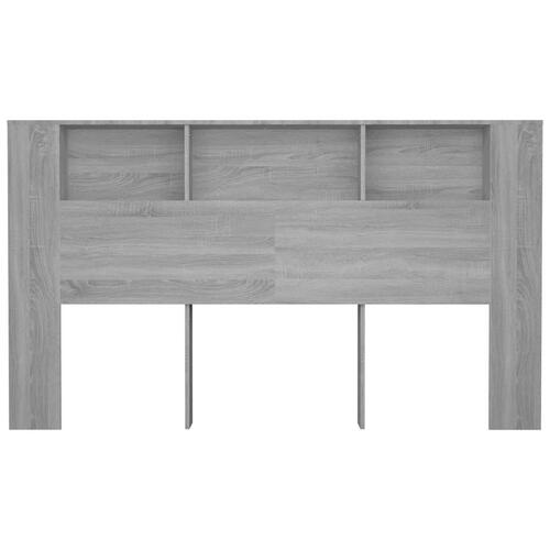 Sengegavl med opbevaring 180x18,5x104,5 cm grå sonoma-eg