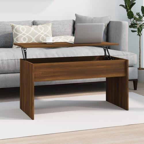 Sofabord 102x50,5x52,5 cm konstrueret træ brun egetræsfarve