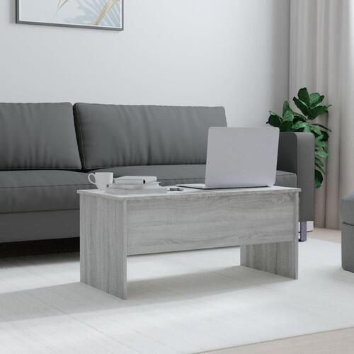 Sofabord 102x50,5x46,5 cm konstrueret træ grå sonoma-eg
