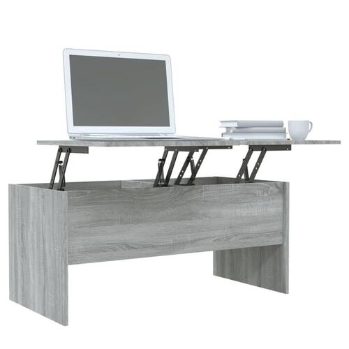Sofabord 102x50,5x46,5 cm konstrueret træ grå sonoma-eg