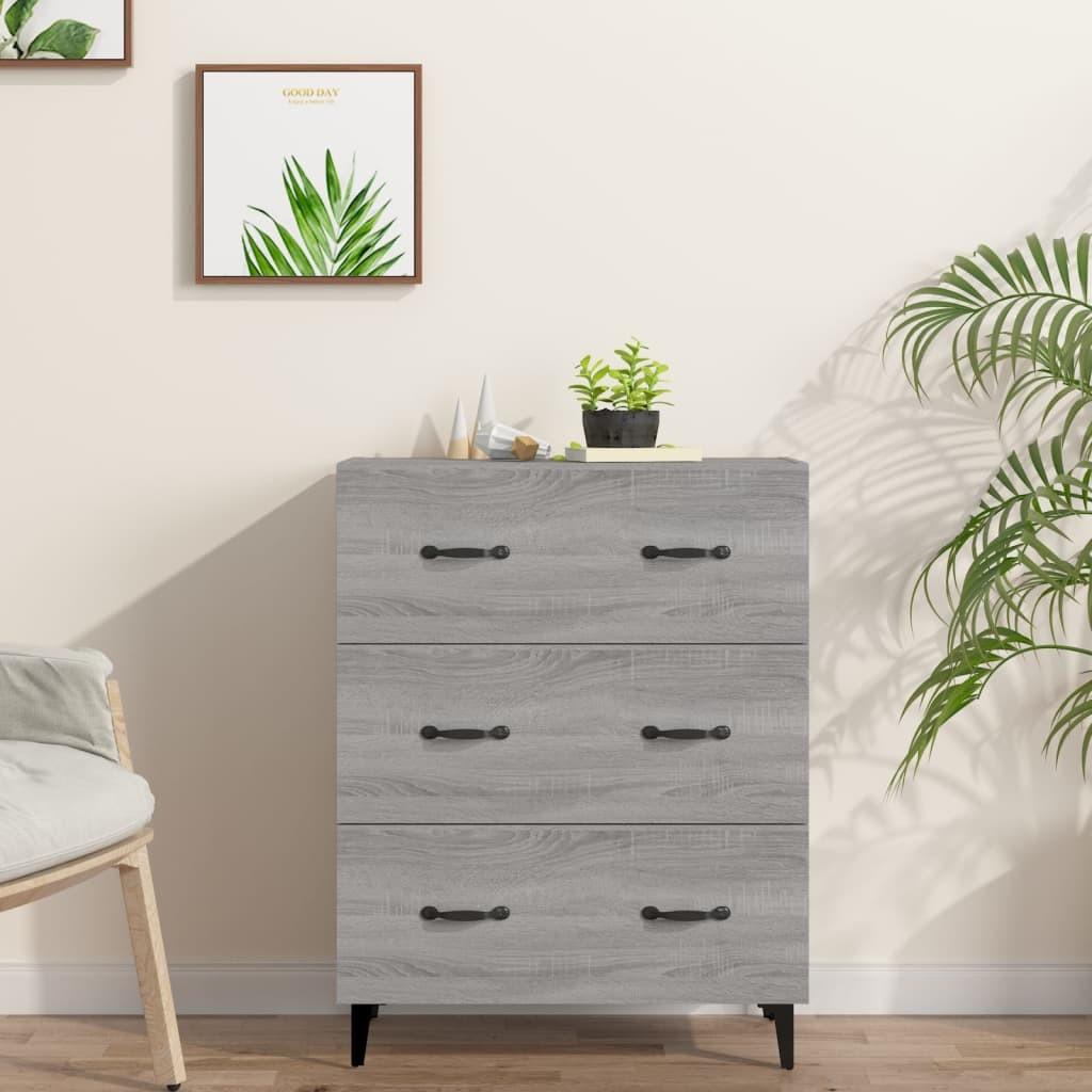Skænk 69,5x34x90 cm konstrueret træ grå sonoma-eg