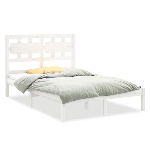 Sengeramme 120x200 cm massivt træ hvid