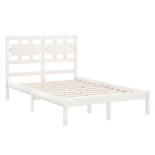 Sengeramme 120x200 cm massivt træ hvid