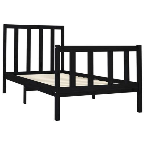 Sengeramme 100x200 cm massivt fyrretræ sort
