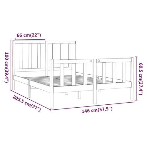 Sengeramme uden madras 140x200 cm massivt fyrretræ hvid
