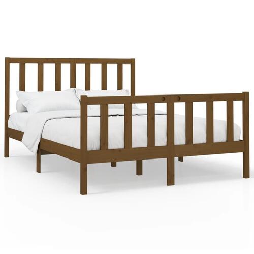 Sengeramme 150x200 cm King Size massivt træ gyldenbrun