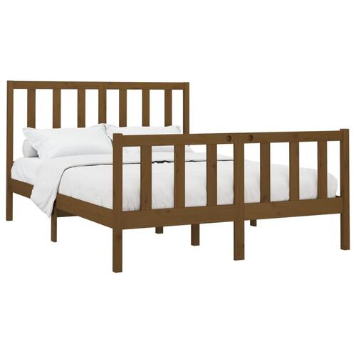Sengeramme 150x200 cm King Size massivt træ gyldenbrun