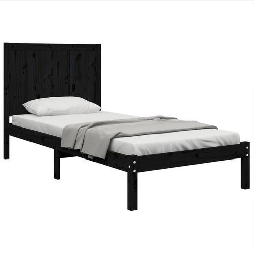 Sengeramme 75x190 cm Small Single massivt fyrretræ sort