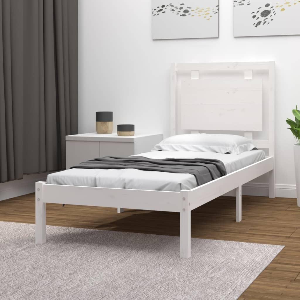 Sengeramme 75x190 cm Small Single massivt træ hvid