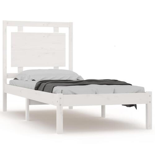 Sengeramme 75x190 cm Small Single massivt træ hvid