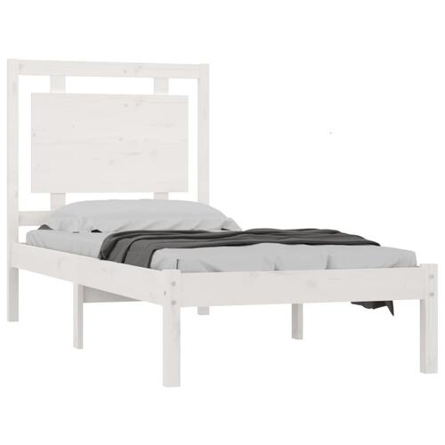 Sengeramme 75x190 cm Small Single massivt træ hvid