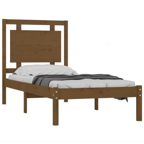 Sengeramme 75x190 cm Small Single massivt træ gyldenbrun