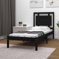 Sengeramme 75x190 cm Small Single massivt træ sort