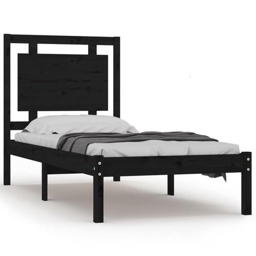 Sengeramme 75x190 cm Small Single massivt træ sort