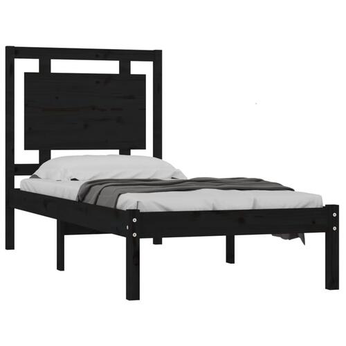 Sengeramme 75x190 cm Small Single massivt træ sort