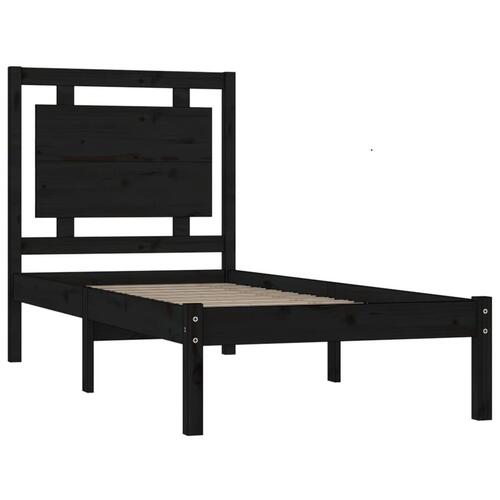 Sengeramme 75x190 cm Small Single massivt træ sort