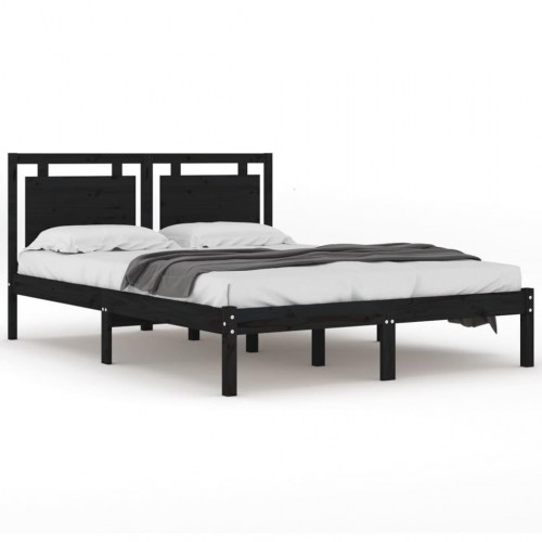 Sengeramme 120x190 cm Small Double massivt træ sort